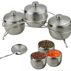 Three Flavor Rotating Seasoning Stainless Steel Pot Set