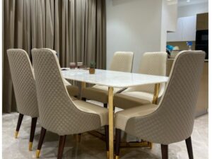 Elegant Marble-Top Dining Table