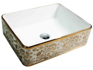 Marquis C70073 Gold-White Counter Top Wash Basin