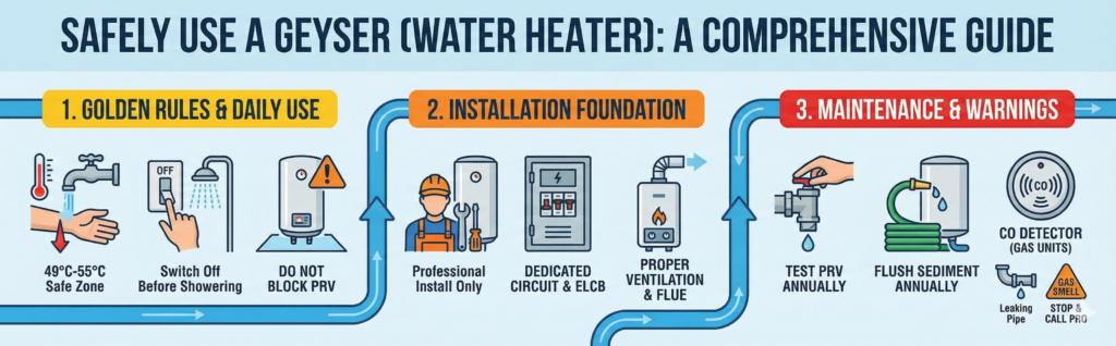 How to safely use a geyser